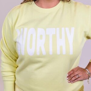 Yellow 'WORTHY' Sweatshirt